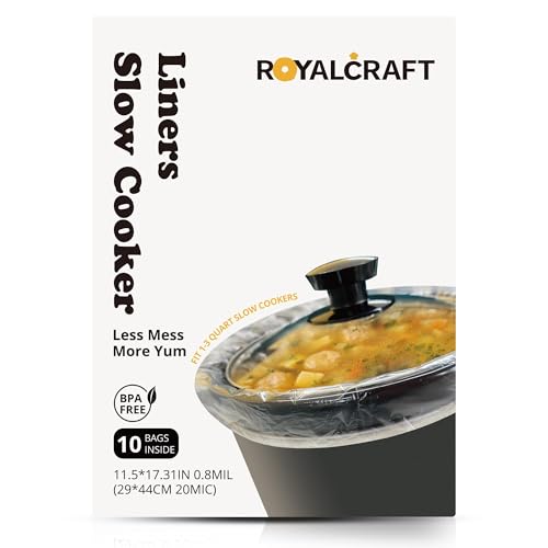Image of Sunvivi Slow Cooker Liners, Disposable Cooking Bags Large Size Pot Liners Fit 1QT to 4QT,Suitable for Oval & Round Pot 10 Count