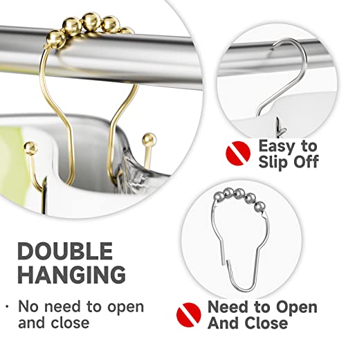 image for Bathway Gold Shower Curtain Hooks, Shower Curtain Hook Shower Curtain 