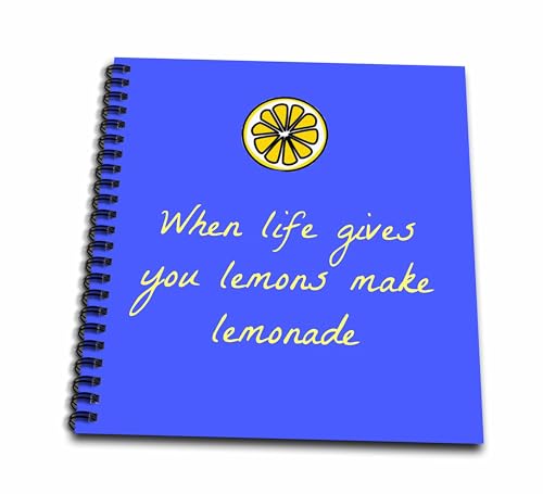 Drawing Book 8 x 8 inch - when life gives you lemons, make lemonade, blue, yellow Xander funny sayings