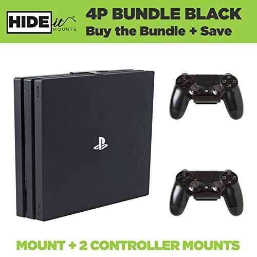 image for HIDEit Mounts 4P Bundle, Wall Mounts for PS4 Pro and Controller, Steel