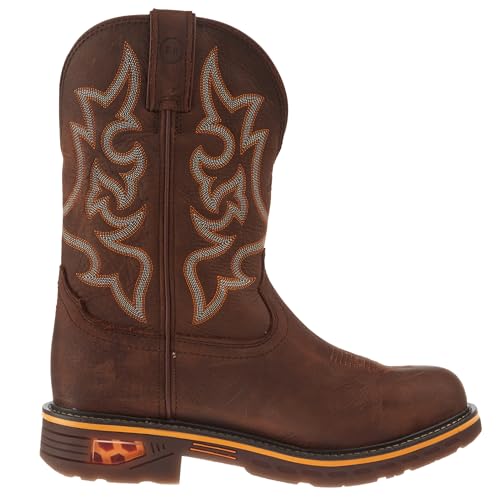 Justin Boot Company Mens Commander Hickory Brown 11 In Brown Top Nano Comp Round Toe Work Boot4
