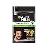 Garnie'r Men, Liquid Hair Colour, 100% Grey Coverage, Shampoo Color, 3 Brown Black, 10ml+10ml (Pack of 5)