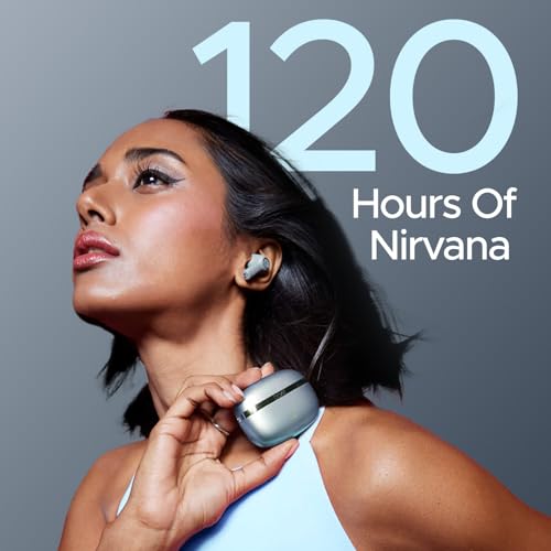 boAt Nirvana Ion ANC, Active Noise Cancellation(~32dB), 120Hrs Battery, App Support, Crystal Bionic Sound, 4Mics ENx, v5.3 Bluetooth Earbuds, TWS Ear Buds Wireless Earphones with mic (Blazing Comet)