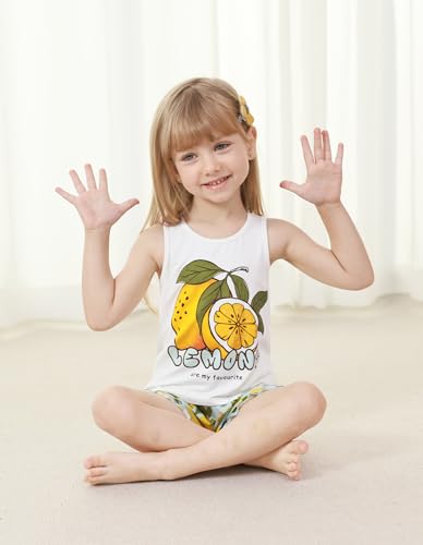 Kids Girls Pajamas Set Girl Sleeveless Tops Shorts Loungewear Summer Soft Loose Viscose from Bamboo Nightwear4