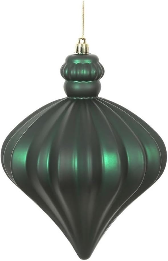 Vickerman Plastic Onion Ornament in Midnight Green Matte (Set of 4)