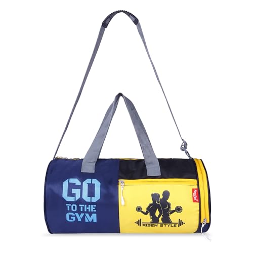 Image of Unisex Duffle Bag Gym Bag Workout Duffle Athletic Duffle Bag Gender-Neutral Gym Bag(Blue & Yellow)