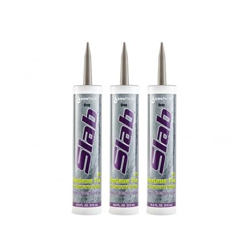 Sashco Slab Concrete Crack Repair Sealant, 10.5 Ounce Cartridge, Gray (Pack of 3)