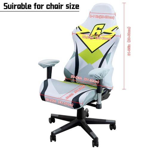 Image of BIETYONE Gaming Chair Covers (No Chair),Office Computer Chair Cover,Jacquard Stretch Prevent Cat Scratching Computer Chair Slipcovers,for Gamer Computer Chair Replacement Protector Cover,Player 6