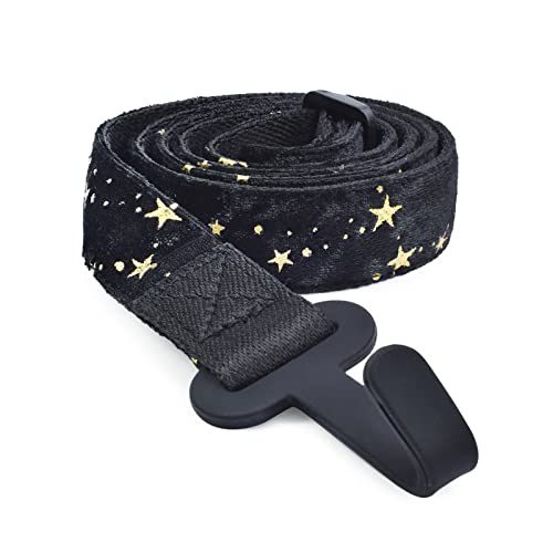 Image of CLOUDMUSIC Ukulele Strap Clip On No Drill J Hook For Soprano Concert Tenor Baritone With Hawaiian Colorful Floral Pattern (Stars Black)