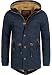 Produktbild Indicode Herren Barge Winterjacke m. Kapuze & Teddyfutter | Warmer Winterparka aus 100% Baumwolle robuste Herrenjacke Parka Winddichte Outdoorjacke Lange Winter Jacke f. Männer Navy S