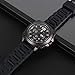 SANWA 24mm Black Silicone Rubber Watch Strap Band Stainless Steel Black Buckle for Fossil Watch