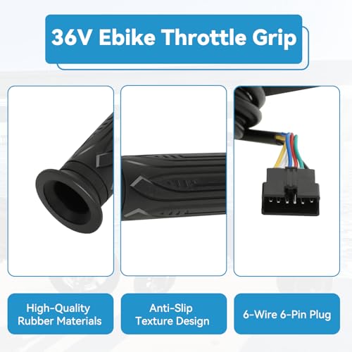 EOPOAYI 36V Full Twist EBike Throttle Grip Kit Replacement for Jetson Bolt Pro JX10 Atlas Ancheer Electric Bike, 6 Pin E Bike Throttle for Dyu D3F D2F C3 C4 Parts Voltage Display Cruise Control Button by EOPOAYI - Image 8