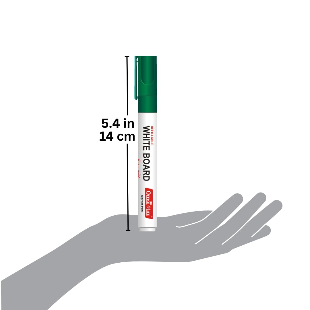Soni Officemate Whiteboard Markers | Pack of 10 (Mix)| Black, Blue, Red & Green | 4.43 mm Bullet Tip | Non-Toxic | Smooth Writing | Easy Wipe — Amazon image 3