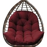 DANGHOOGY Egg Chair Cushion, Waterproof Outdoor Egg Replacement Cushions, Patio Chair Cushions for Outdoor Funiture, Thickened Hanging Chair Cushion, 35x47x7 Inches (Red)