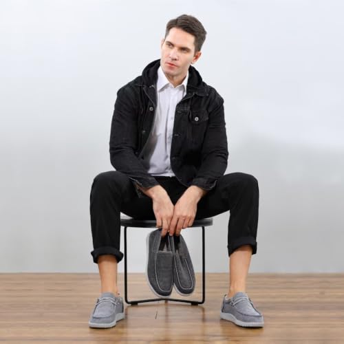 Image of 1TAZERO Men Slip On Shoes Loafer with Arch Support Insoles,Men Casual Shoes for Plantar Fasciitis
