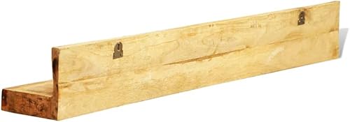 Miniatura 6 de Estante de exhibición de madera maciza, estante de pared, estantes para almacenamiento de pared, estantes de pared rústicos, almacenamiento y