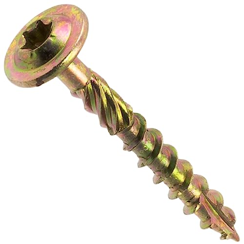 AERZETIX - C67443 - Lot de 100 Vis à bois Ø5x40mm à tête large bombée - à empreinte étoile Т25 - en acier zingué - menuiserie, contreplaqués, agglomérés, mélaminés