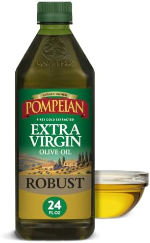 Pompeian Robust Extra Virgin Olive Oil, First Cold Pressed, Full-Bodied Flavor, Perfect for Salad Dressings & Marinades, 24 FL. OZ.