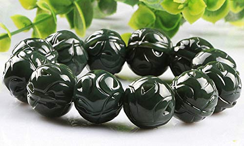 Bracelet jade néphrite authentique Hetian vert contre le stress des bijoux synthétiques - 2