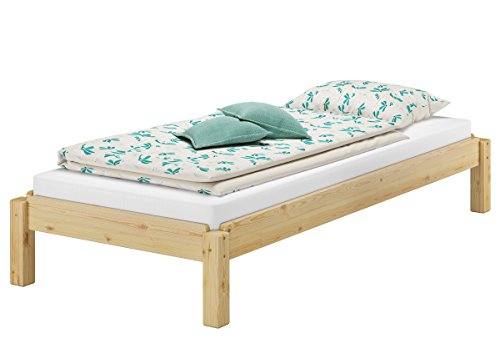 Erst-Holz®Kurzes Stapelbett 90x190 stapelbare Liege Kiefer Massivholzbett V-60.48-09-190ohne Zubehör