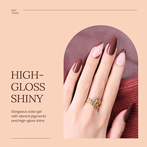 Beetles Gel Polish Nail Set 6 Colors Skin Tones Collection Nude Pink Brown Neutral Soak Off Led Lamp Needed Manicure Diy Home For Women #TOP5