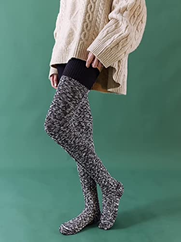 Image of Women's Thigh High Knitted Winter Boot Socks Vintage Extra Long Leg Warmer Over Knee High Stockings