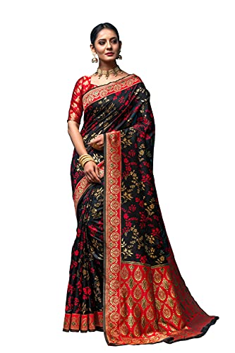 Image of Lilots Women's Designer Banarasi Silk Jacquard Designer Saree With Blouse Piece
