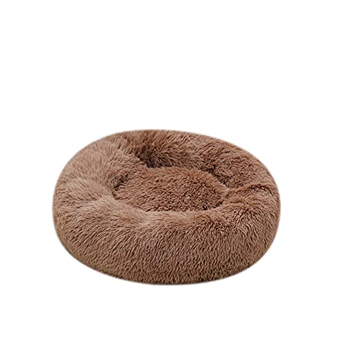 Lit de nid d'animal familier Rond Portable Chat Chien Chiot lit canapé Beignet lit de Couchage Coussin en Peluche Chaud avec Base antidérapante Cover