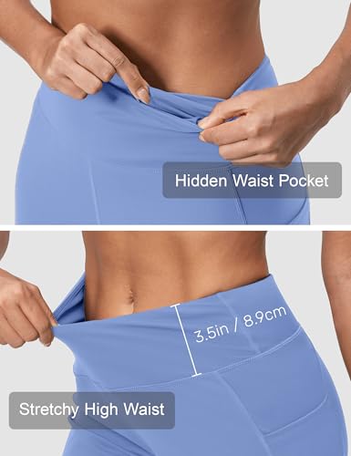 Image of ISEEGZ 15 inch / 18 inch / 21 inch / 25 inch Capri Pants for Women High Waist with Pockets Women's Capris Workout Yoga Pants Loose Straight Leg