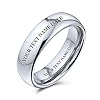 Bling Jewelry Plain Simple Dome Couples Titanium Wedding Band Polished Ring For Men For Women Comfort Fit Silver Tone 5MM #2