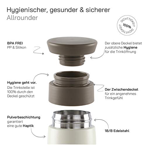 eppikan® EppiToGo Termo de Acero Inoxidable, taza aislada, Travel Mug, Coffee-to-go, Taza para Coche, 350 ml, 500 ml… - Imagen 6