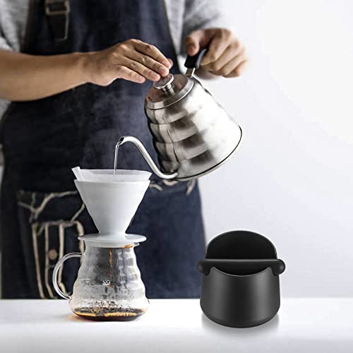 Coffee Knock Box, Coffee Grounds Container, Espresso Grounds Bin Knock Box, Barista Coffee Grind Bin Knock Out Box with Removable Metal Knock Bar & Non-Slip Base, Coffee Machine Accessories