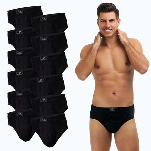 SGS Slip Herren Unterhosen Männer Baumwolle 6er oder 12er Pack atmungsaktive Unterwäsche Herren von S bis 6XL für Alltag oder Sport.