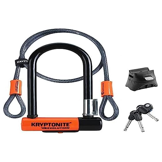 Kryptonite U-Locks, Blocco Disco Evolution 7 con Cavo Flessibile e Staffa Flexframe