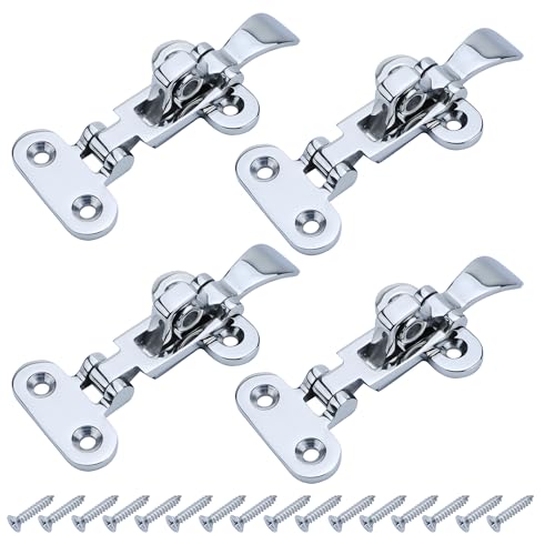 Pvrud Marine Hatch Latch Boat Door & Hatch Anti-Rattle Boat Latches 316 Stainless Steel, Heavy-Duty Hold Down Clamp Latches - Yacht & Boat Hardware - Pack of 4