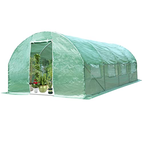 GYMAX 3 x 6 x 2 m Gewächshaus Foliengewächshaus Winterfest...