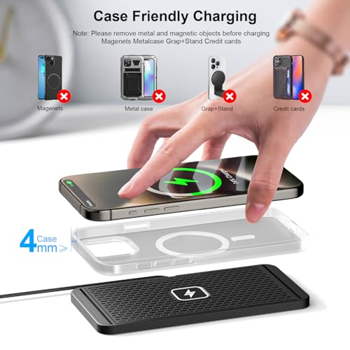 Image of POLMXS 25W Wireless Charger Car Fast Wireless Charging Pad DIY Wireless Phone Charger Mat Compatible with iPhone 17 /16(25W) /15 /14 /13 /12(7.5W) (P21)