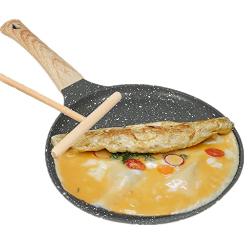 Mr. Thumbs 9.5 Inch Nonstick Crepe Pan With Spreader Induction Compatible, Pfoa & Ptfes Free #TOP4