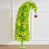 Whimsical Christmas Tree - Christmas Decorations - 6 FT Pre-lit Artificial Christmas Tree with Lights - 480 Tips/ 170 LED Lights/Metal Stand - Perfect for Xmas Decor Indoor Outdoor Home Party