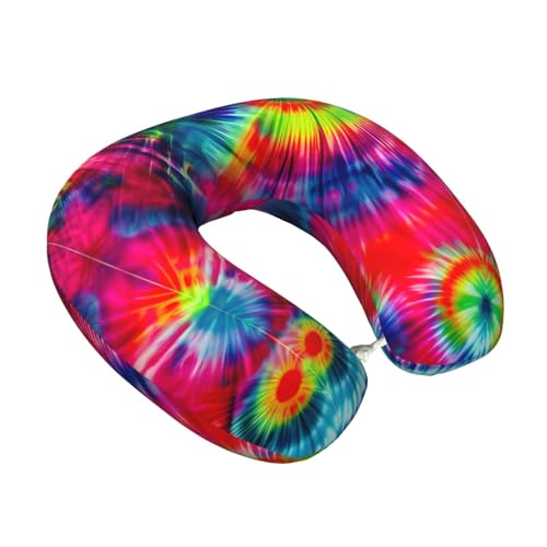 Almohada de viaje de espuma viscoelástica color tie dye miniatura 2