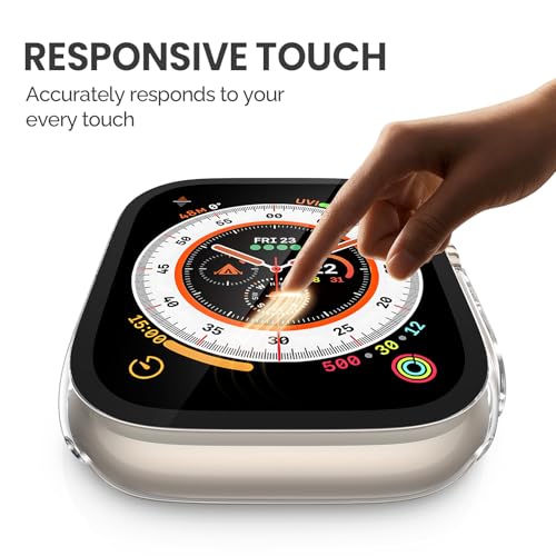 Image of Misxi Case with Screen Protector for 49mm Apple Watch Ultra3 /Ultra2 /Ultra | 2-Pack Cover with Tempered Glass for Ultra 3 /2 /1, Scratch Resistant Sensitive Touch Protection, Transparent