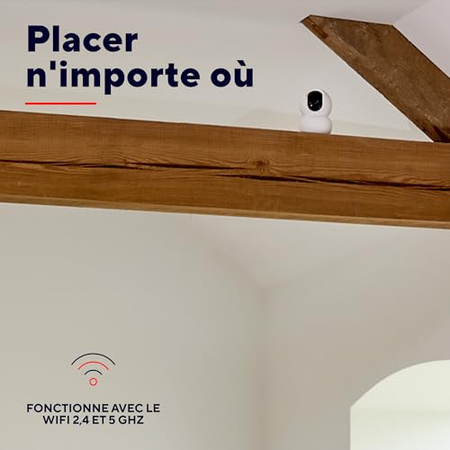 Caméra de surveillance 360° intérieure avec détection humaine et vision nocturne