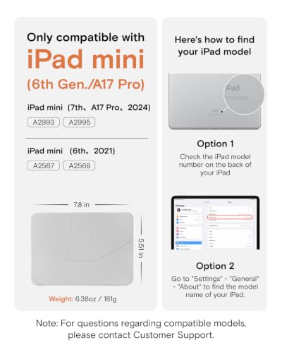 Image of MOFT Dynamic Folio Case for iPad mini 7th A17 Pro 2024 & iPad mini 6th A15 2021-[Reinforced Corner Protection] Stable Slim Magnetic Stand with 20+ Viewing Angles, Premium MOVAS Leather,Beach White