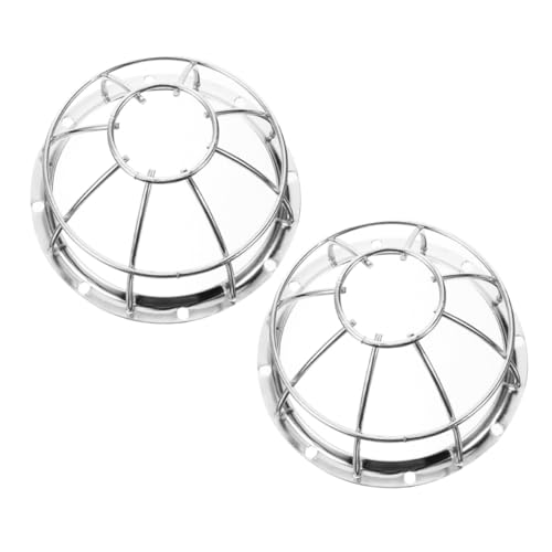 Healeved Protección para Detectores de Humo 2 Piezas Jaula Antirrobo de Alambre de Hierro Color Plateado Diámetro 106-132 MM Cubierta de Seguridad para contra Incendios y Vandalismo
