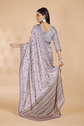 Image of Garden Vareli Pashmina Saree With Unstitched Blouse Piece