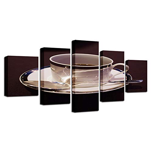 Art Décoration Moderne Café Infusé Impression Toile Intissée 5 Pcs