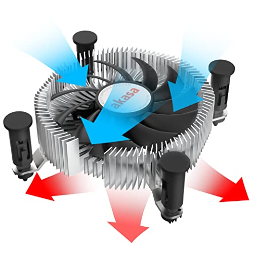 Akasa Raffreddatore Intel® LGA1700 Mini-Itx In Alluminio | Progettato Per Processori Core™ I9 Fino A 35 W Tdp | Raffreddatore Cpu A Basso Profilo Da 26,9 Mm | Dissipatore Con Anima In Alluminio | - 5