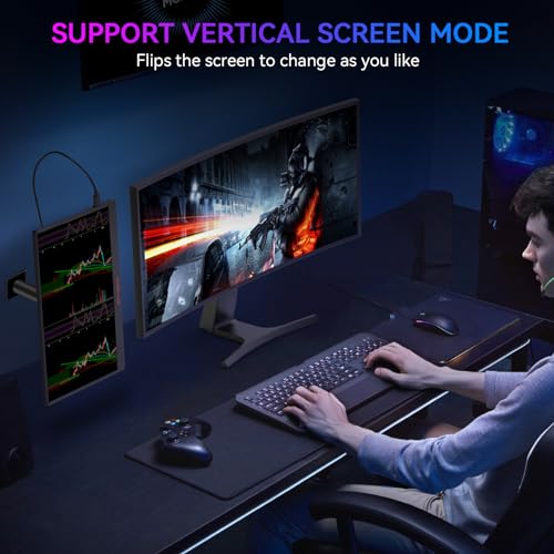 Image of GTMEDIA 2.5K 165Hz Portable Gaming Monitor,17.3''2560 * 1440 QHD Portable Monitor,100% sRGB HDR FreeSync External Second Screen for Laptop Phone Mac PS5