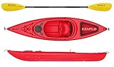 Seaflo 1004 Kajak mit Paddel rot, sehr leicht und kippstabil