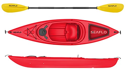 Seaflo 1004 Kajak mit Paddel rot, sehr leicht und kippstabil